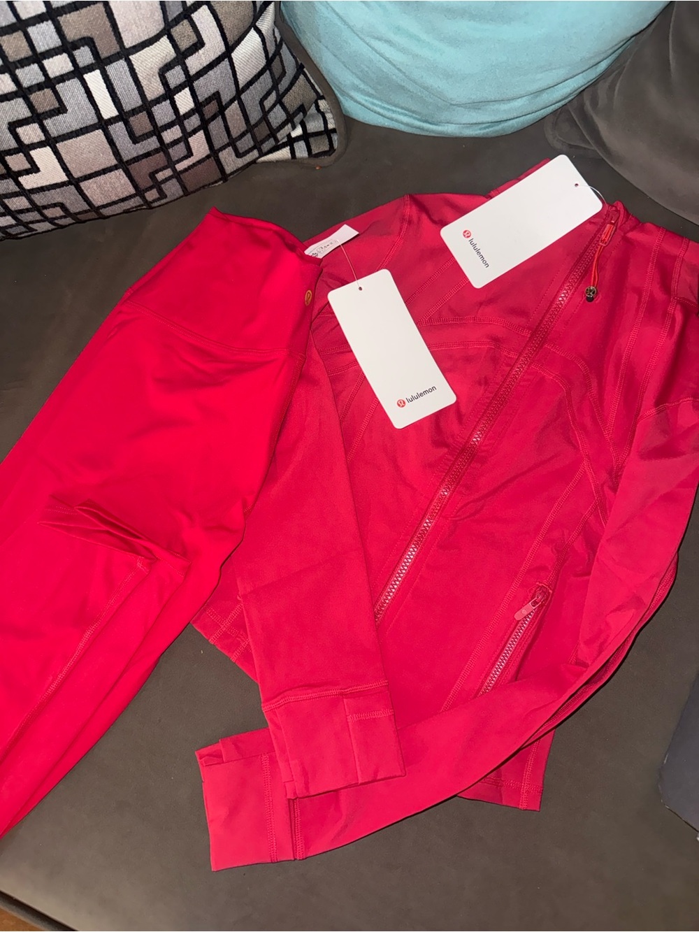 lululemon athletica Bright Pink Track Jacket & Joggers Set